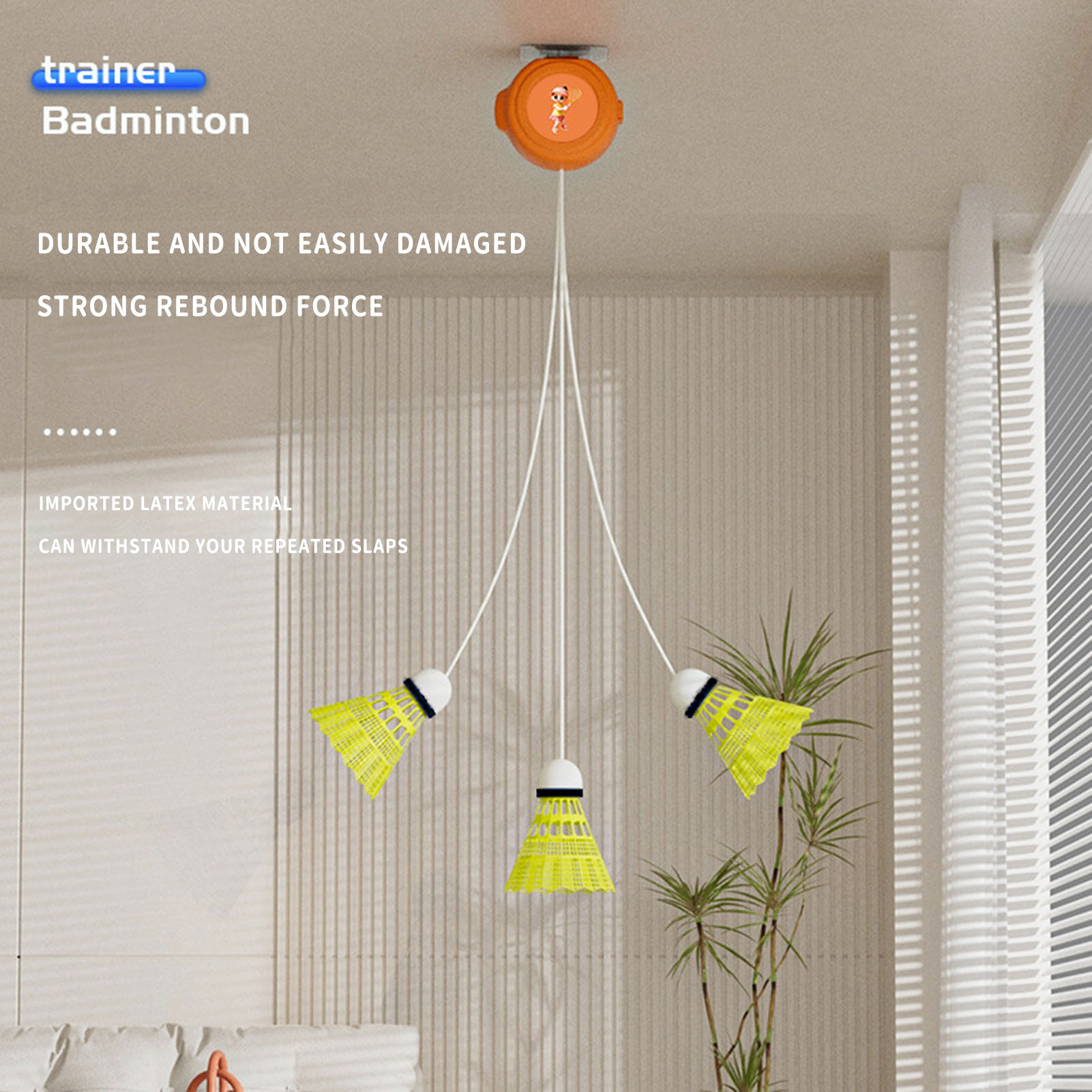 Automatic Retractable Badminto - Badminton Rebound Trainer ulasan dan harga