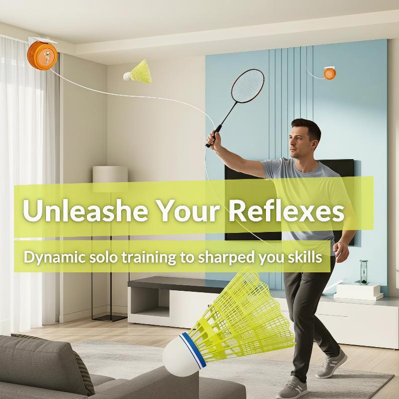 Automatic Retractable Badminto - Badminton Rebound Trainer ulasan dan harga