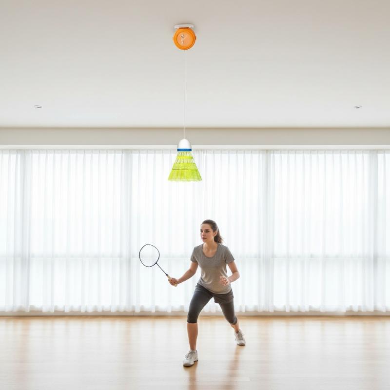 Automatic Retractable Badminto - Badminton Rebound Trainer ulasan dan harga