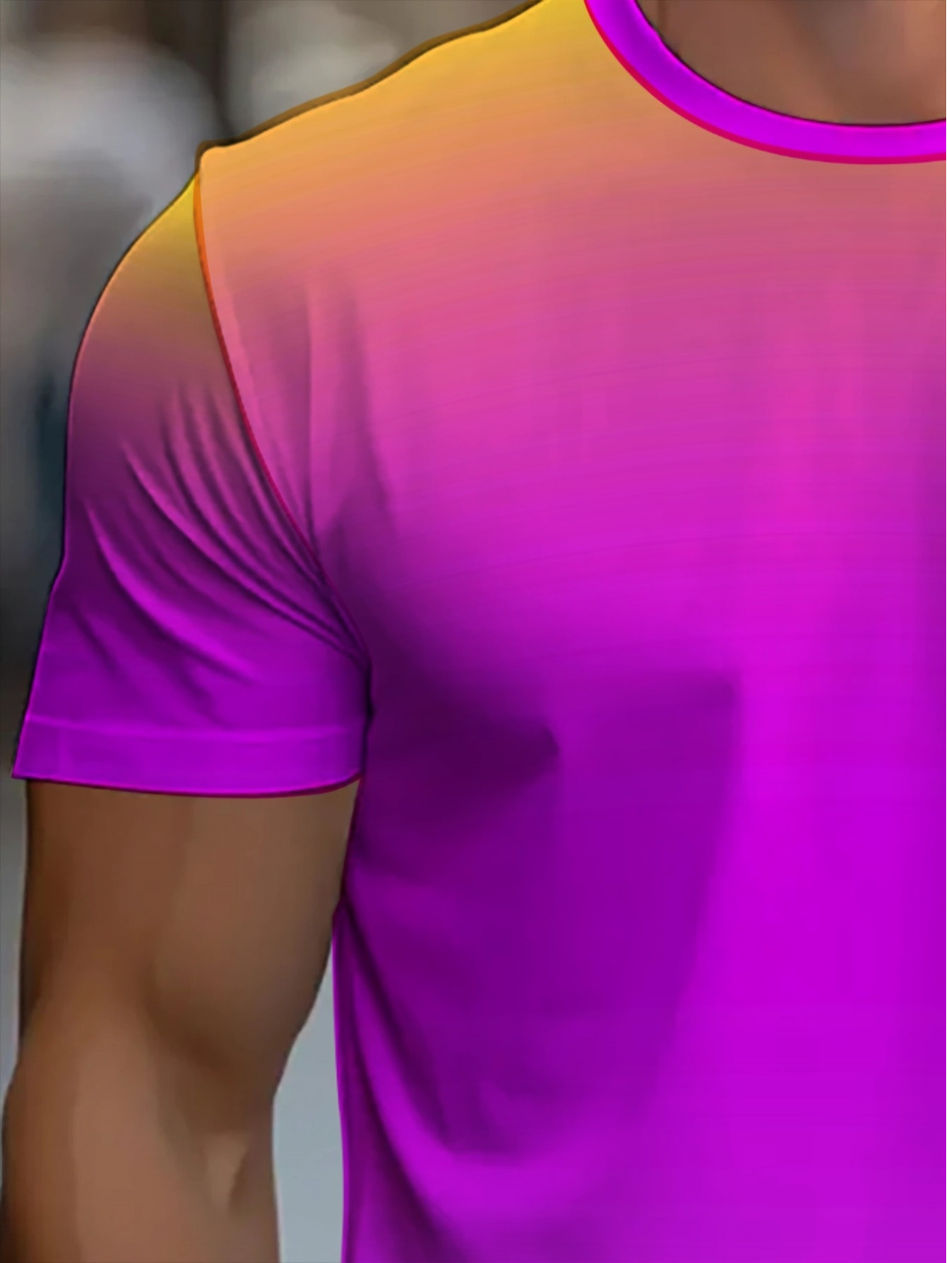 Orange Magenta Gradient Crew N - T Shirt Dry Fit ulasan dan harga