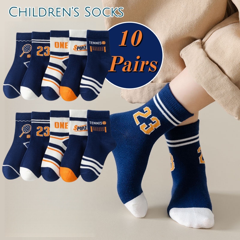 10 Pairs Boys Sports Crew Sock - Badminton Junior ulasan dan harga