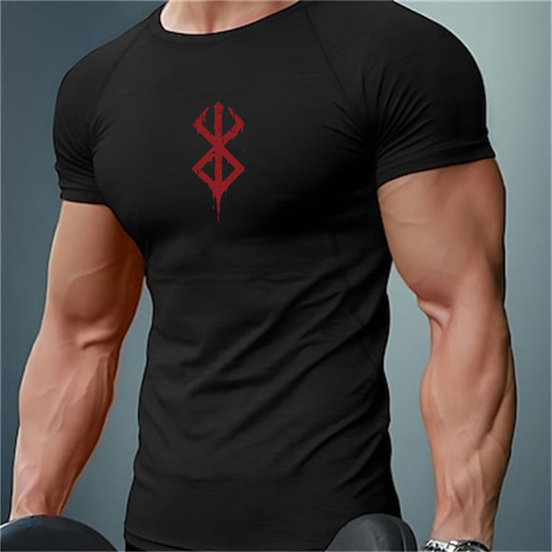 Men's Print Compression Shirts - T Shirt Dry Fit ulasan dan harga