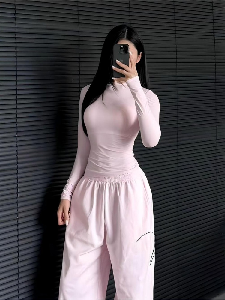 Slim Fit Long Sleeve Yoga Fitn - T Shirt Dry Fit ulasan dan harga