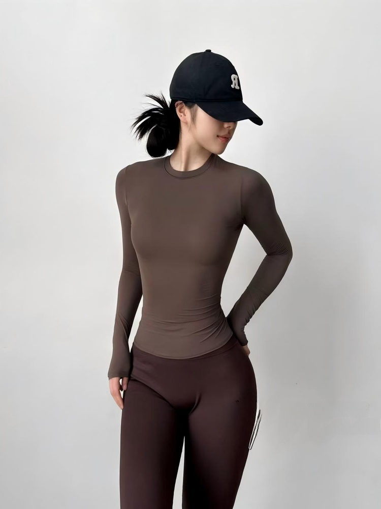 Slim Fit Long Sleeve Yoga Fitn - T Shirt Dry Fit ulasan dan harga